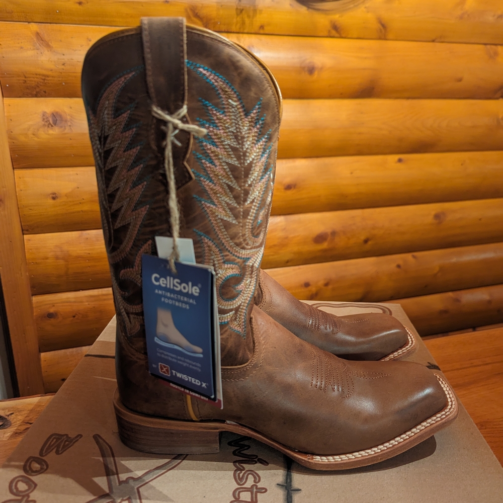 Twisted X Brown Western Boots with Blue Accents